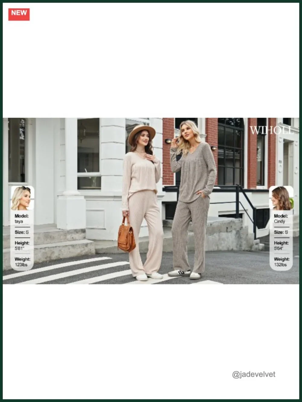 Women's 2 Piece Sweater Lounge Set V-Neck Wide Leg Pants